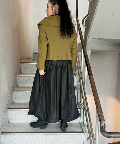 【SALE 20%OFF!!】 maev【2026年新作】1月新作 変形衿ストレッチジャケット(121-0055)