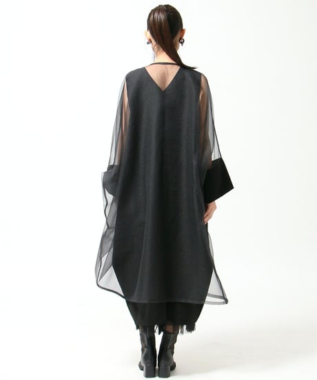『クロ』6月新作 オーガンジー切り替えカーディガン 日本製 2025年新作(057-4823)