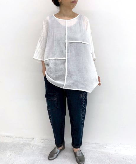 maev【2026年新作】5月新作 切り替えプルオーバーブラウス Tシャツ トップス プルオーバー(123-0006-712)