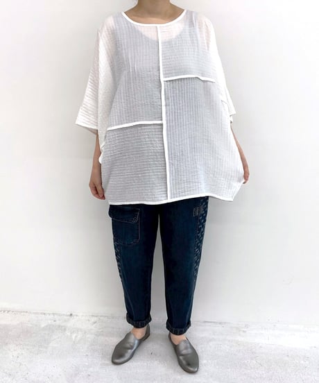 maev【2026年新作】5月新作 切り替えプルオーバーブラウス Tシャツ トップス プルオーバー(123-0006-712)