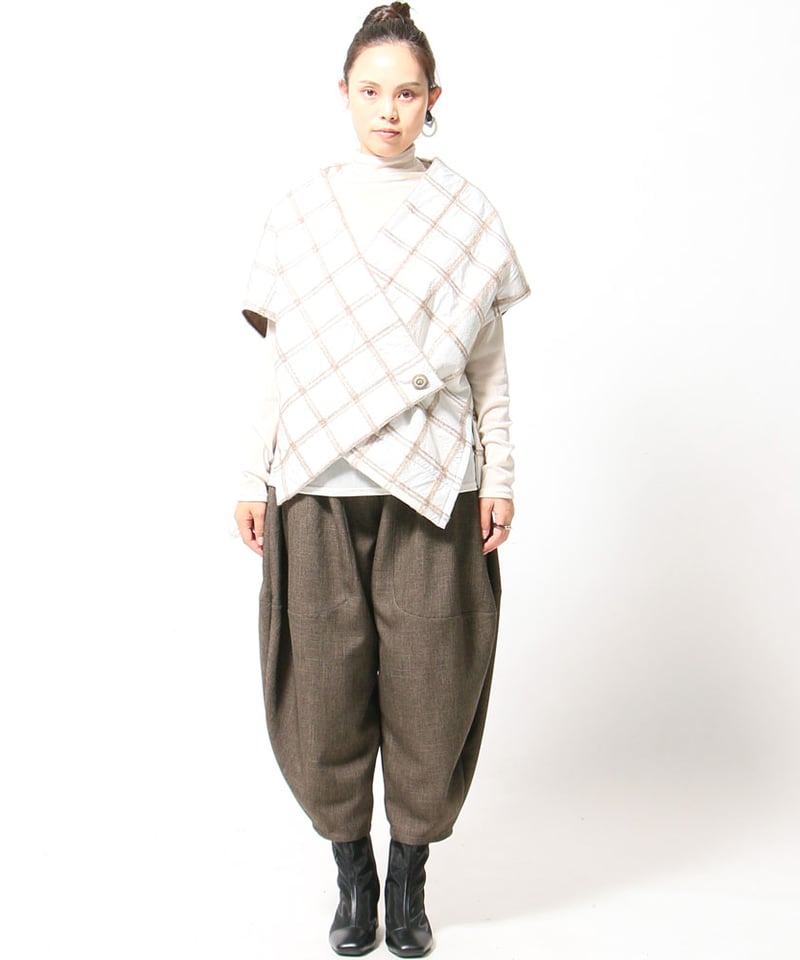 9月新作 シャンブレーツイル バルーンパンツ 抗ピリング