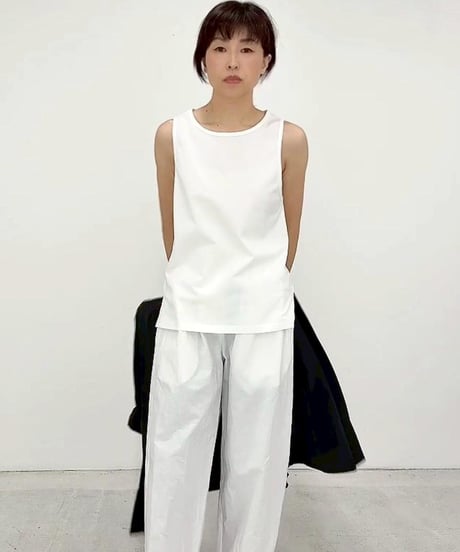 お試し価格【SALE 50%OFF!!】【WASHI 和紙】「OJO+」和紙素材 シンプルタンクトップ 日本製(192-0319)