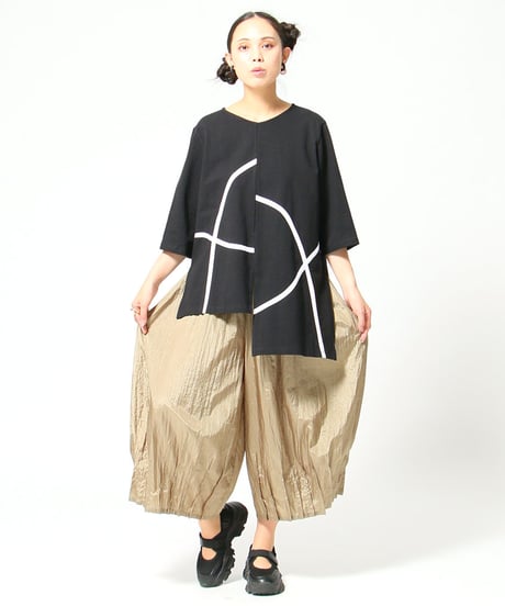 2月新作 パラシュートパンツ ピンタックデザイン シワ加工 インドネシア製(058-3494)