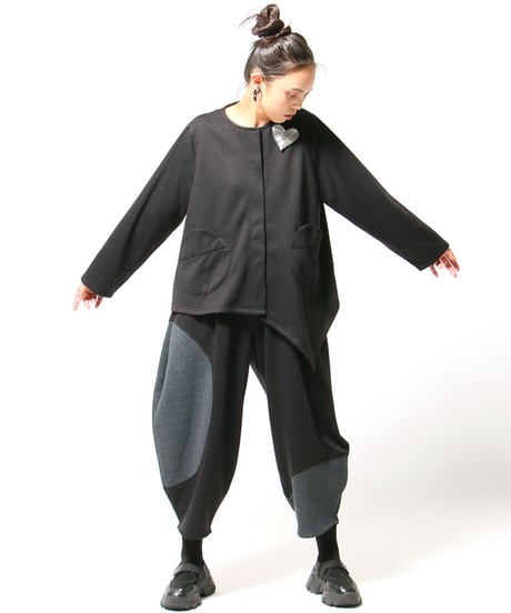 【10月新作】配色切替え裏起毛バルーンパンツ パンツ インドネシア製(058-3473)