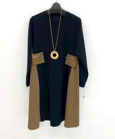 【SALE 50%OFF!!】 maev【2026年新作】4月新作 切り替えワンピース ストライプワンピース チュニック ワンピース(121-0059)