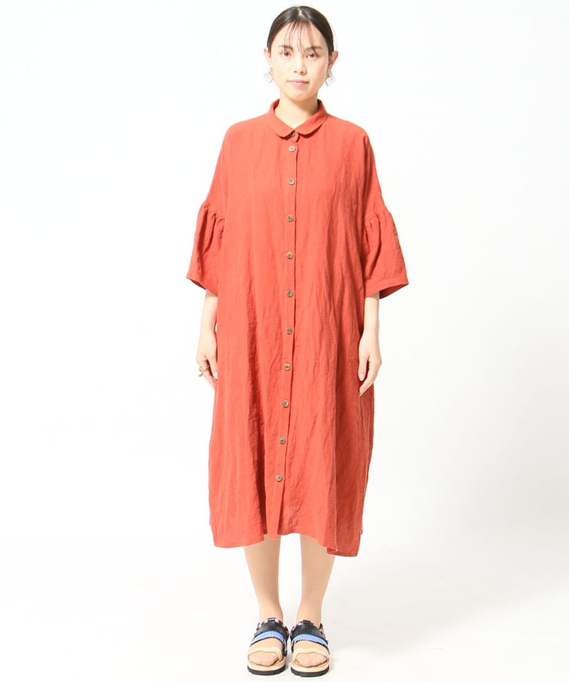 7月新作 東炊き ちび衿シャツワンピース リネン100％ 日本製 2025年