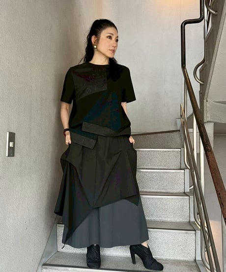 maev【2026年新作】4月新作 ひび割れ風アートデザインTシャツ Tシャツ トップス プルオーバー(123-0006-688)