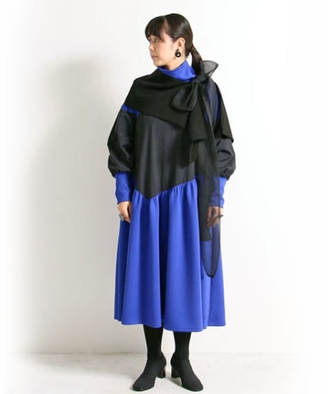 【定番】クロスジョーゼット スカーフ リボンスカーフ ケープ ショール 日本製(057-4243)