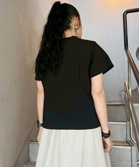 maev【2026年新作】4月新作 ドット柄パッチワーク切り替えTシャツ Tシャツ トップス プルオーバー(123-0006-698)