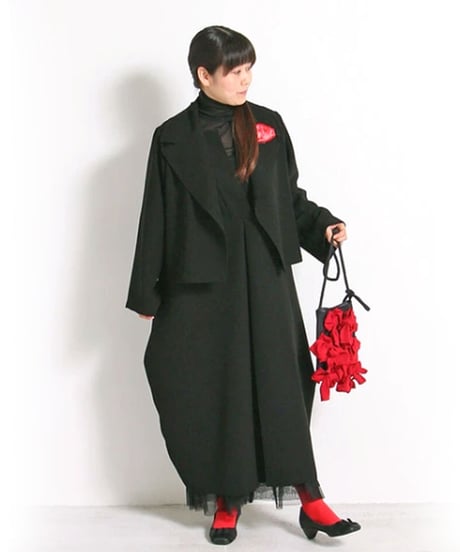 【定番】クロスジョーゼット ジャンパードレス ジャンパースカート 日本製(057-4247)
