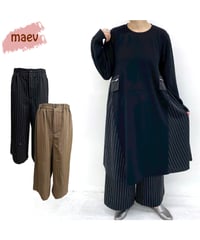 【SALE 50%OFF!!】 maev【2026年新作】4月新作 ストライプパンツ ストレートパンツ(121-0058)