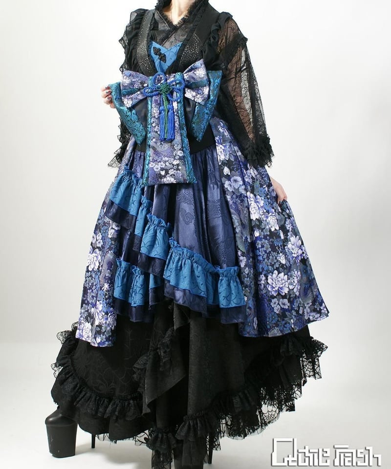 QutieFrash 花魁帯コルセットブルー