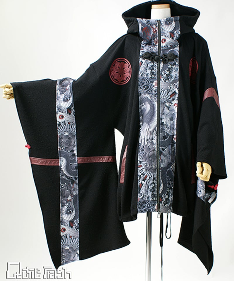 Qutie Frash 着物袖 和ミリタリー ロングパーカー Qutie Frash 着物袖 和ミリタリー ロングパーカー