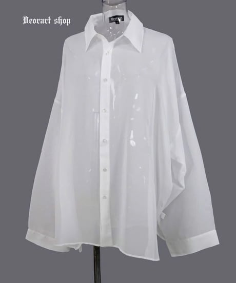 《Deorart》[ 透け感シアー ][２WAY] オーバーサイズ シャツ　DRT2882