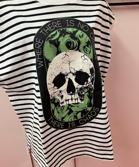 《HELLCATPUNKS》スカルローズノースリーブTシャツ HCP-T-0216
