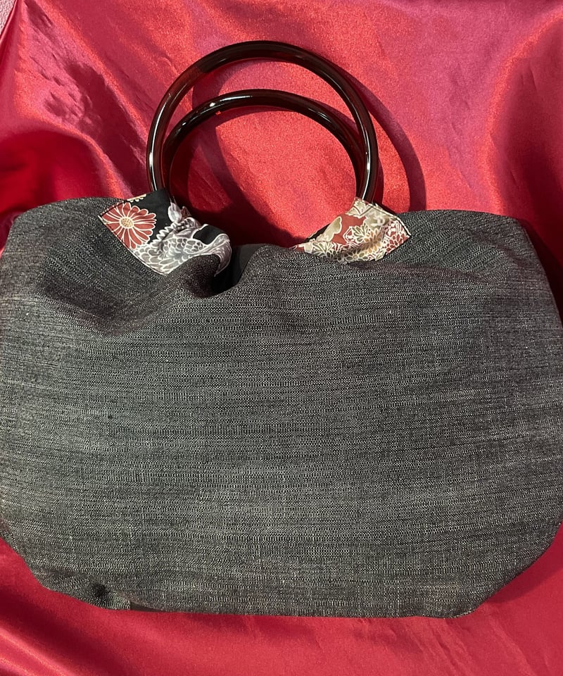 despair》デニム×和柄切り替えバッグ［デニム鷹］ x-1148F