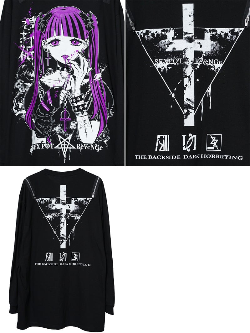 SEXPOT ReVeNGe》闇黒バンギャSHOULDER ZIP BIG ロングスリーヴ
