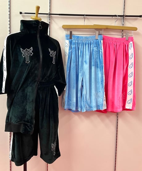 LISTEN FLAVOR リッスンフレーバー 天界のベロアジャージハーフパンツ