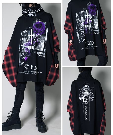 《SEXPOT》NOISE NIGHT HIGH NECK PONCHO ビッグ カットソーSA681122