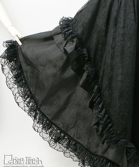 《Qutiefrash》 蜘蛛メッシュロングスカート 9657-SK