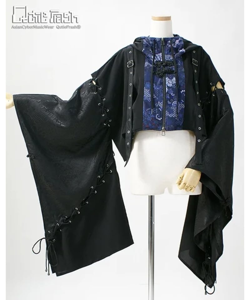 J*a様 キューティーフラッシュ　QutieFrash　和柄切替 着物カーデ（紺 J*a様 キューティーフラッシュ QutieFrash 和柄切替 着物カーデ（紺 J*a