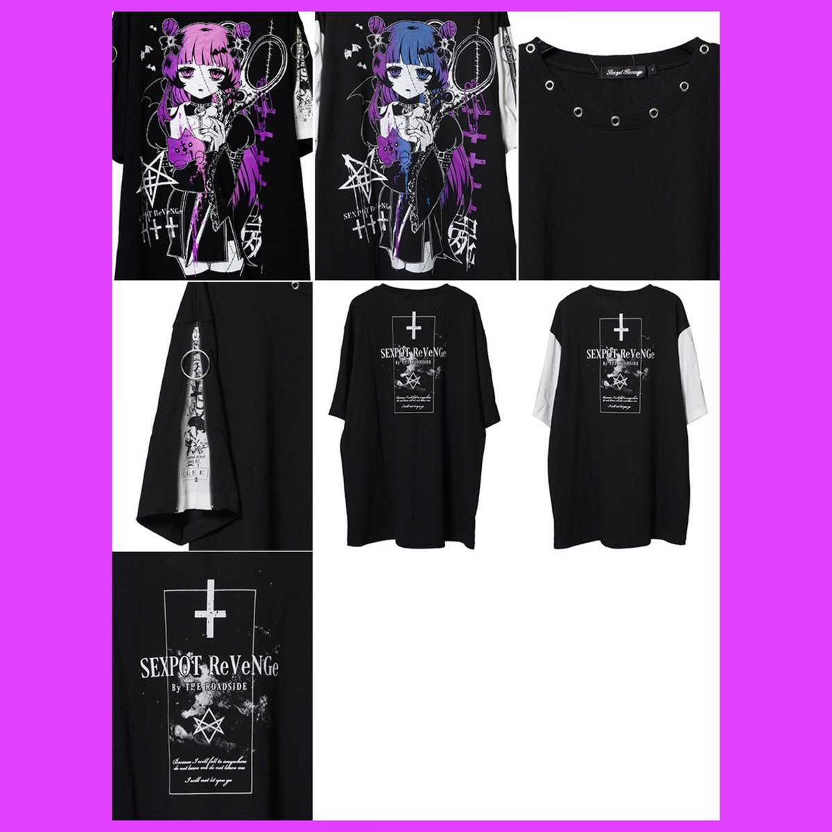 SEXPOT 薔薇 Tシャツ 紫 SEXPOT 薔薇 Tシャツ 紫 刺激 BIG カットソー ｜SEX POT