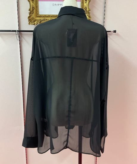《Deorart》[ 透け感シアー ][２WAY] オーバーサイズ シャツ　DRT2882