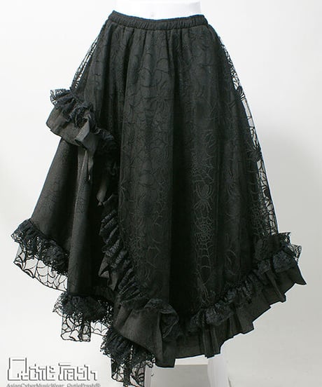 《Qutiefrash》 蜘蛛メッシュロングスカート 9657-SK
