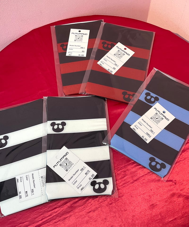 PUTUMAYO》パンダさん（仮）ロゴ ボーダーニーハイソックス PSX-1