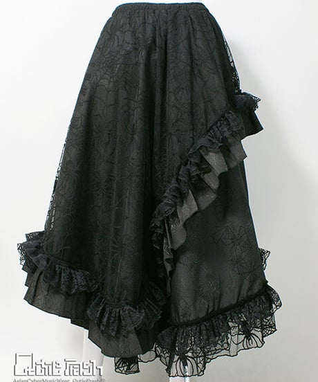 《Qutiefrash》 蜘蛛メッシュロングスカート 9657-SK