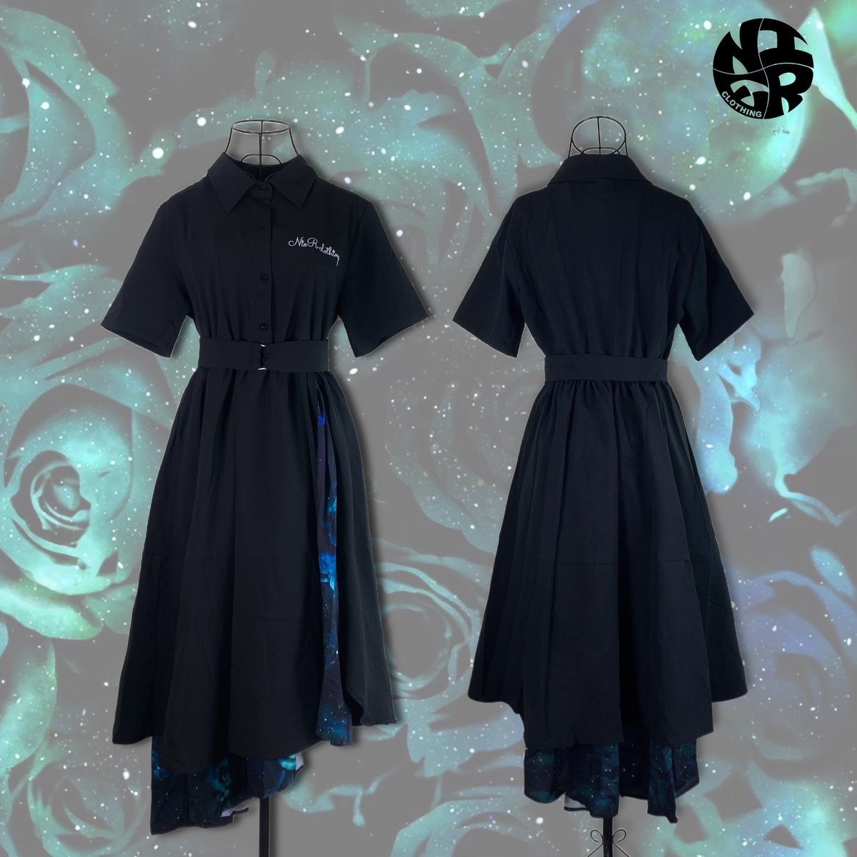 ラスト1点新品NieR Closing2枚仕立て ベルト付きロングワンピース