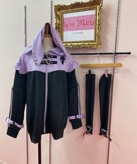 《NieR》うさ耳付きSIDE LINE 3WAY ZIP OUTER【LAVENDER×BLACK】3097