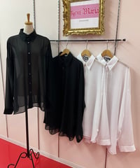 《Deorart》[ 透け感シアー ][２WAY] オーバーサイズ シャツ　DRT2882