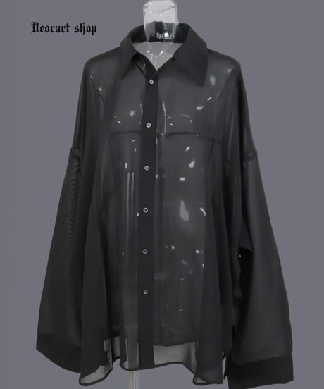 《Deorart》[ 透け感シアー ][２WAY] オーバーサイズ シャツ　DRT2882