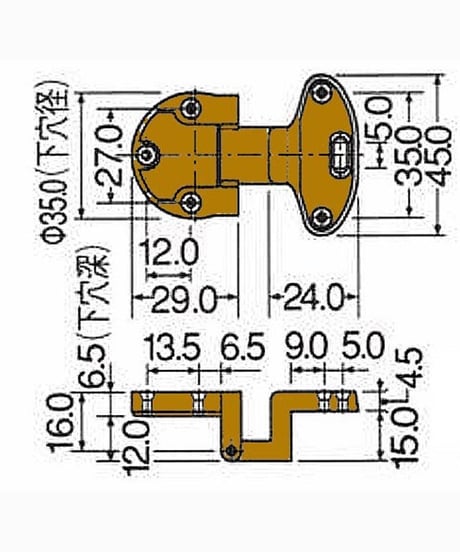 お試し家具扉丁番金具 日本製RABBIT 16-15 在庫限り