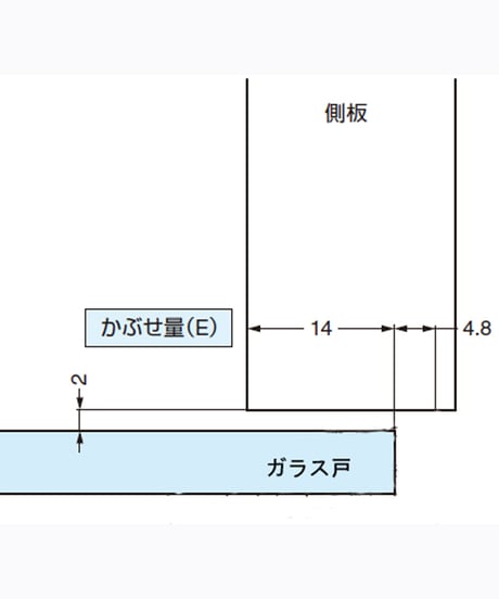 ガラス扉用丁番セット 14mmカブセ