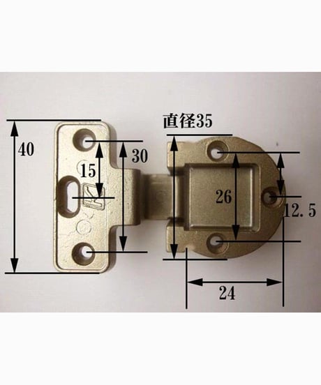 送料全国一律200円! 復刻　K刻印丁番金具20-15 旧サイズ GB色(日本製)