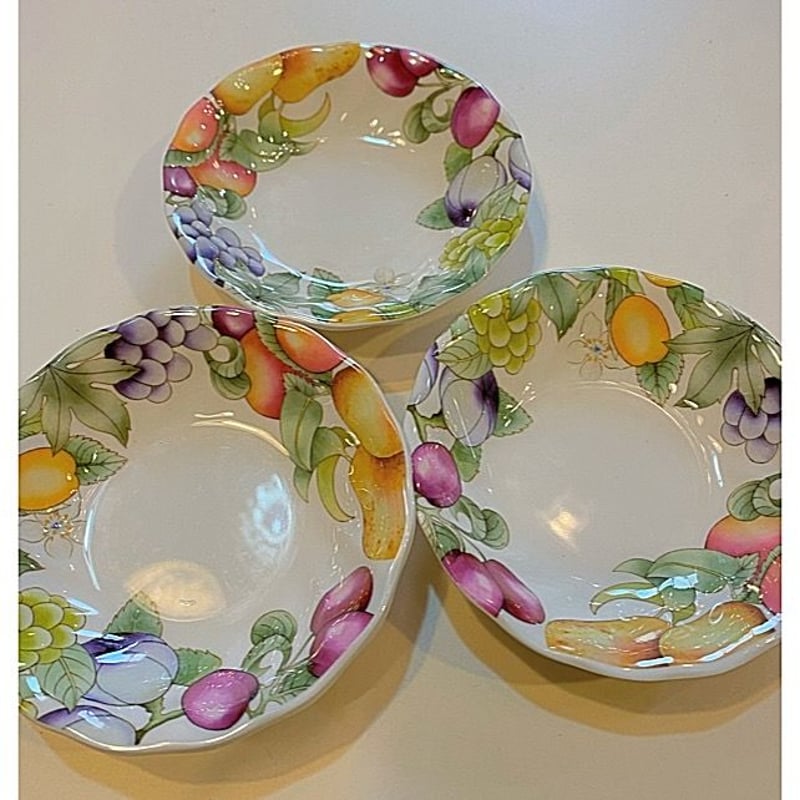 ミント: Gien フルーツデザイン 皿 6枚セット メラミン食器フルーツ柄3枚セット | PORTA CARINA SALON