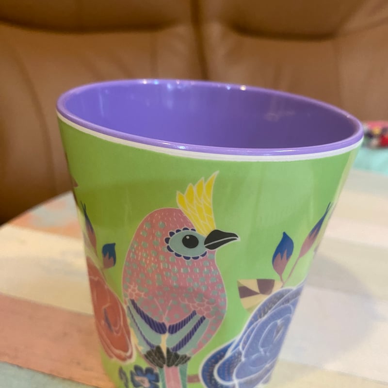 メラミン食器グリーンバード大コップ | PORTA CARINA SALON