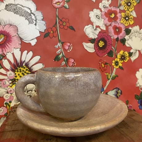 手作りコーヒーカップピンク系