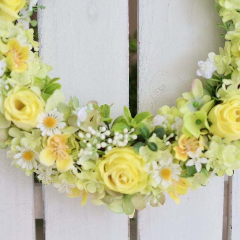 三日月リース　小花いっぱい 三日月リース小花いっぱい