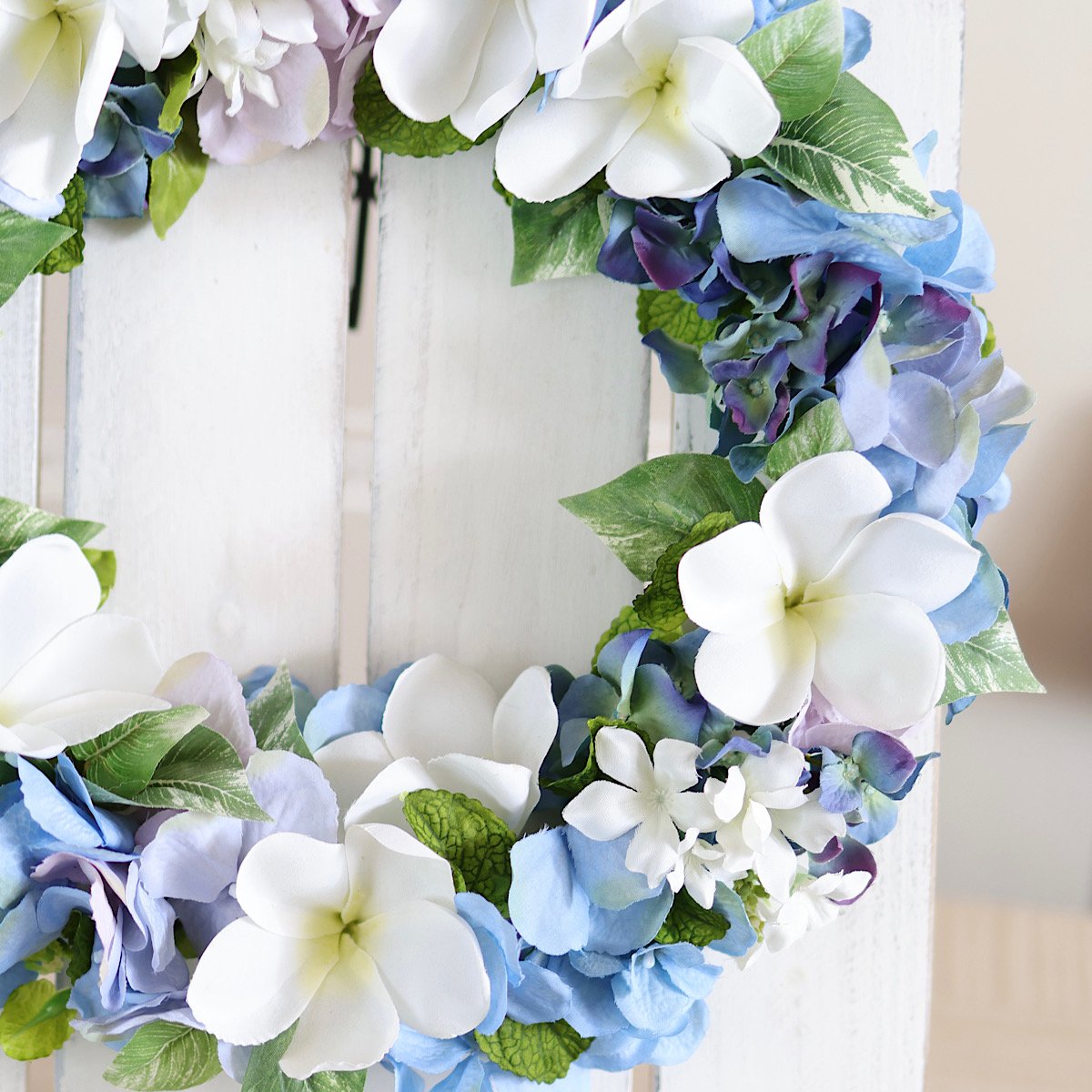 サマーリゾートリース アーティフィシャルフラワー 直径34㎝ ブルー系