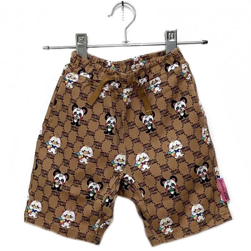 712531-1 いろいろ総柄ショートパンツ (110cm) チャ | MuumiiRita 