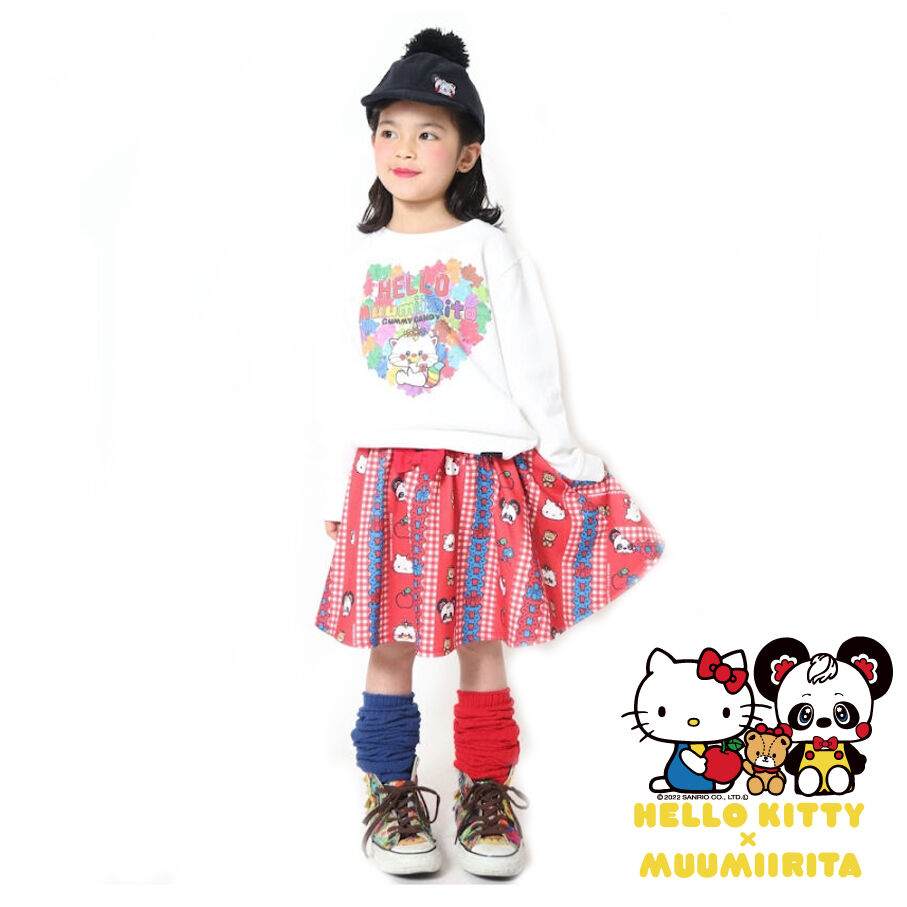 745101-1 いろいろ総柄スカート (120cm~150cm) アカ | MuumiiR