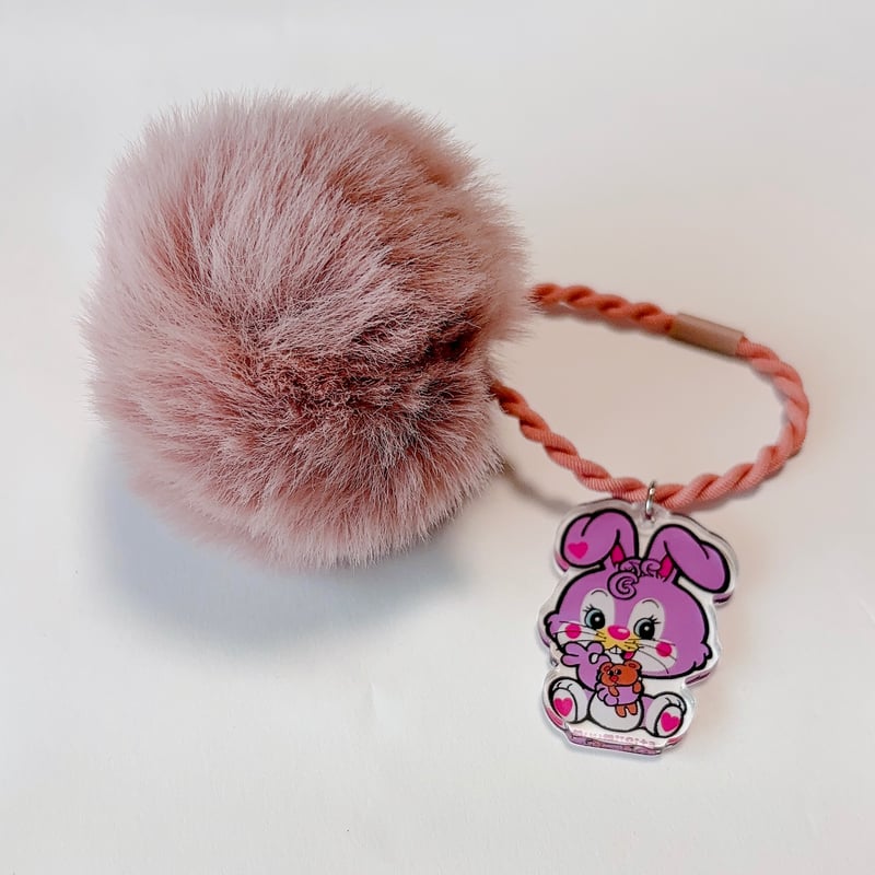 オーガンジー  リボン  ヘアゴム スイーツ大好きうさぎちゃん 🌈 ONLINE STORE限定🌈 うさぎのしっぽポンポンゴム（ハッピー）大