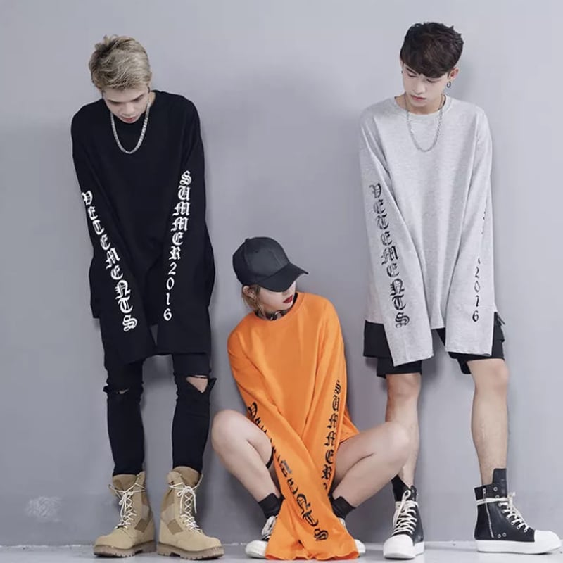 袖ロゴ ロンT 3代目 JSB 登坂広臣着用 男女兼用 BTS 格好いい 袖ロゴ ロンT 3代目 JSB 登坂広臣着用 男女兼用 BTS 格好いい