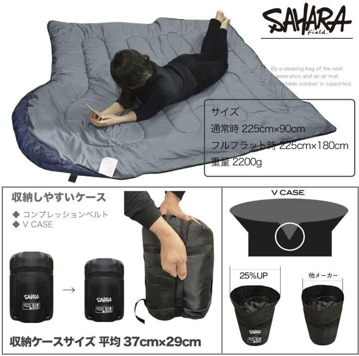 フルスペック 210T 枕付き ワイド 寝袋 シュラフ 防災　災害2個 特別価格 2個セット ワイドサイズ サハラ 枕付き 寝袋 シュラフ
