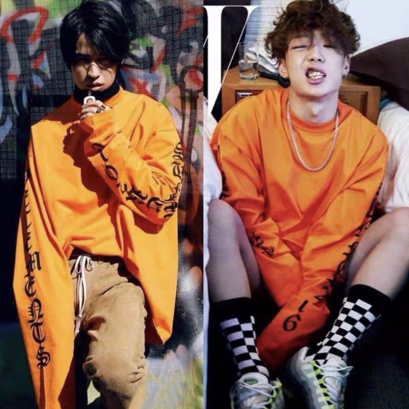 袖ロゴ ロンT 3代目 JSB 登坂広臣着用 男女兼用 BTS 格好いい 袖ロゴ ロンT 3代目 JSB 登坂広臣着用 男女兼用 BTS 格好いい