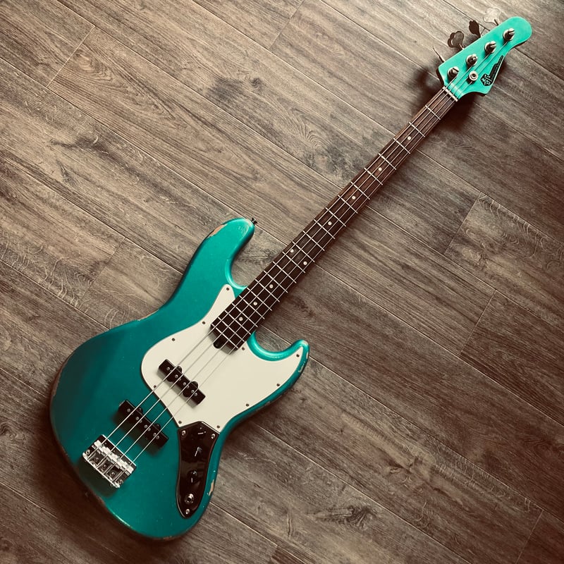 都 MJB-4R green metallic | Miyako custom bass gu