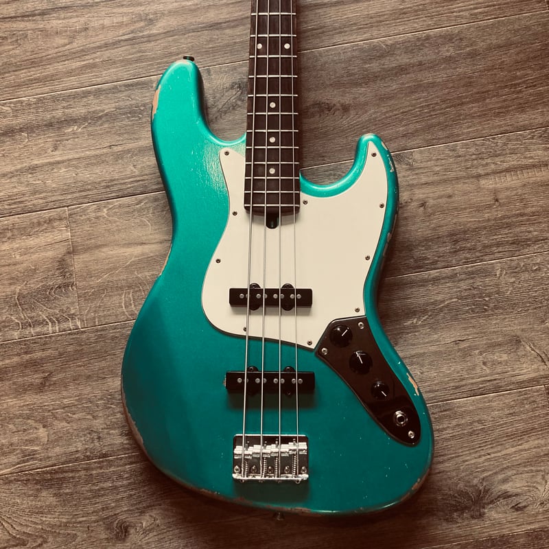 都 MJB-4R green metallic | Miyako custom bass gu